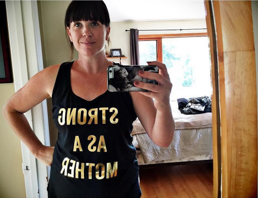 TEXT Strong As A Mother Tank Top - Black / Gold